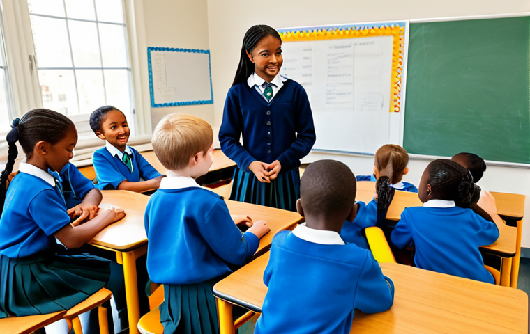 **
"A brightly lit classroom filled with diverse children, fully clothed in modest school uniforms, participating in a game-based learning activity, safe for work, appropriate content, family-friendly, perfect anatomy, correct proportions, well-formed hands, proper finger count, natural body proportions, professional classroom setting."
**