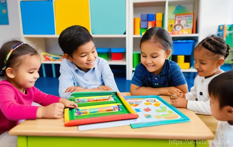 유아교육지도사 실기 시험 준비법 - **Prompt:** A vibrant early childhood education classroom, bathed in soft, natural light, where a di...