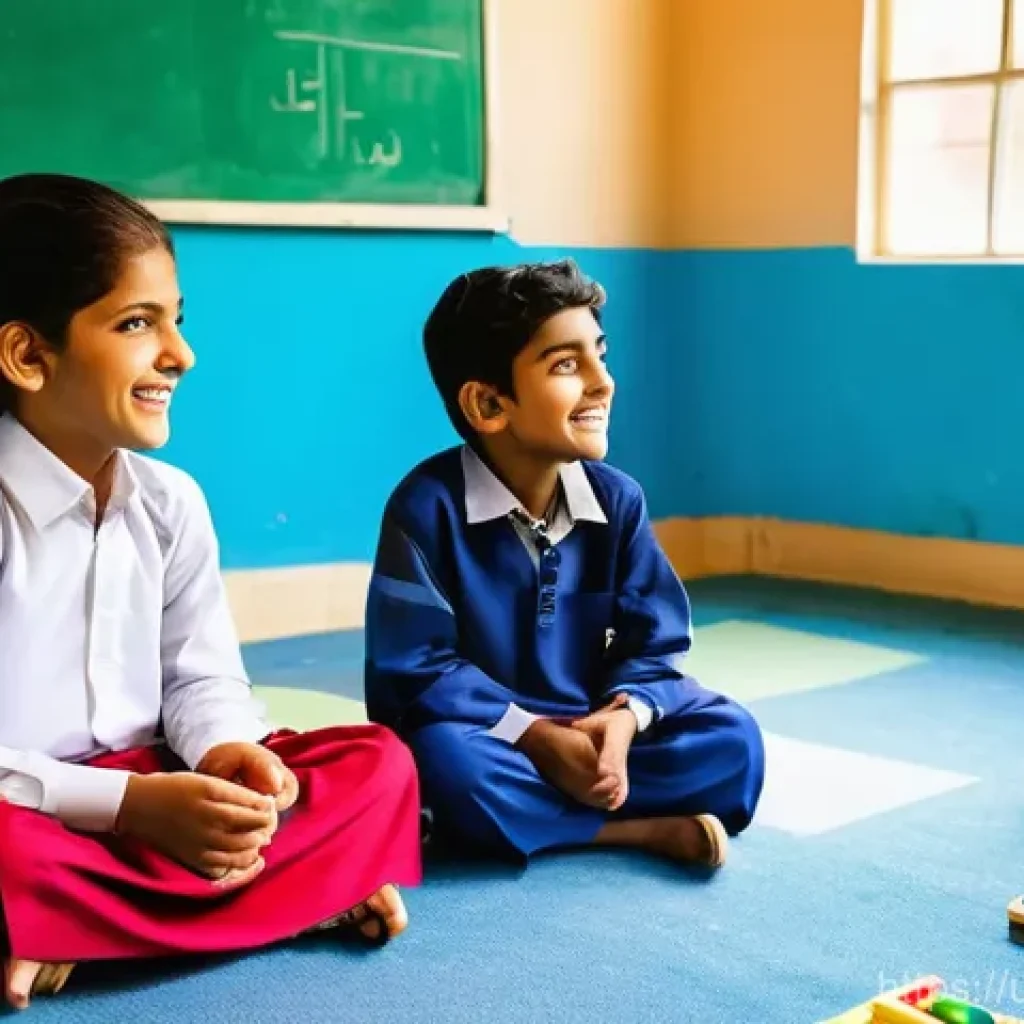 유아교육지도사 취업 성공 전략 - **Vibrant Pakistani Early Childhood Classroom Scene:**
    A bright, colorful, and engaging early ch...