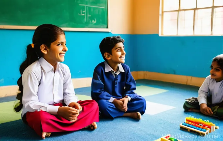 유아교육지도사 취업 성공 전략 - **Vibrant Pakistani Early Childhood Classroom Scene:**
A bright, colorful, and engaging early ch...
