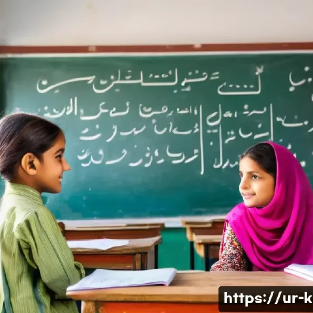 유아교육지도사 실습 후 느낀 점 작성법 - A warm and inviting classroom scene in a Pakistani school setting, featuring a diverse group of youn...