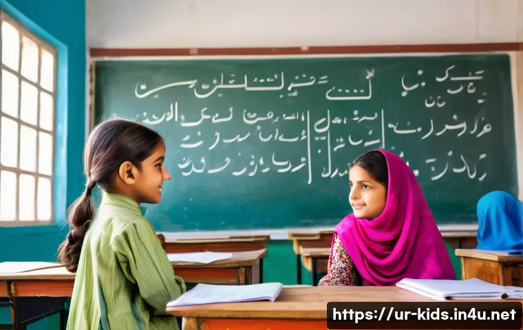 유아교육지도사 실습 후 느낀 점 작성법 - A warm and inviting classroom scene in a Pakistani school setting, featuring a diverse group of youn...