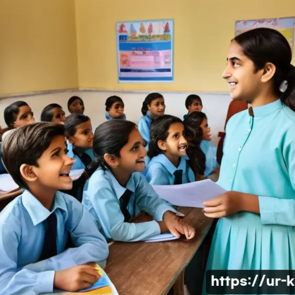유아교육지도사 경력 개발 세미나 - A warm and engaging classroom scene in a modern Pakistani school, featuring a diverse group of child...