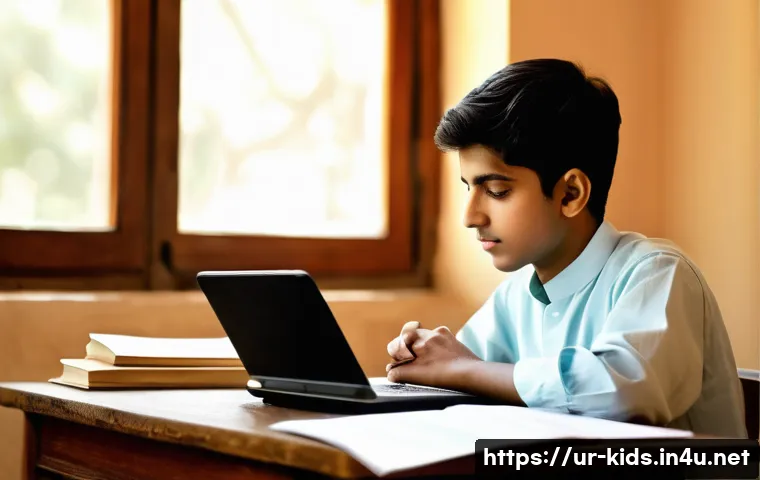 유아교육지도사 자격증 시험 응시료와 절약법 - A detailed scene of a young South Asian student in traditional Pakistani attire sitting at a wooden ...