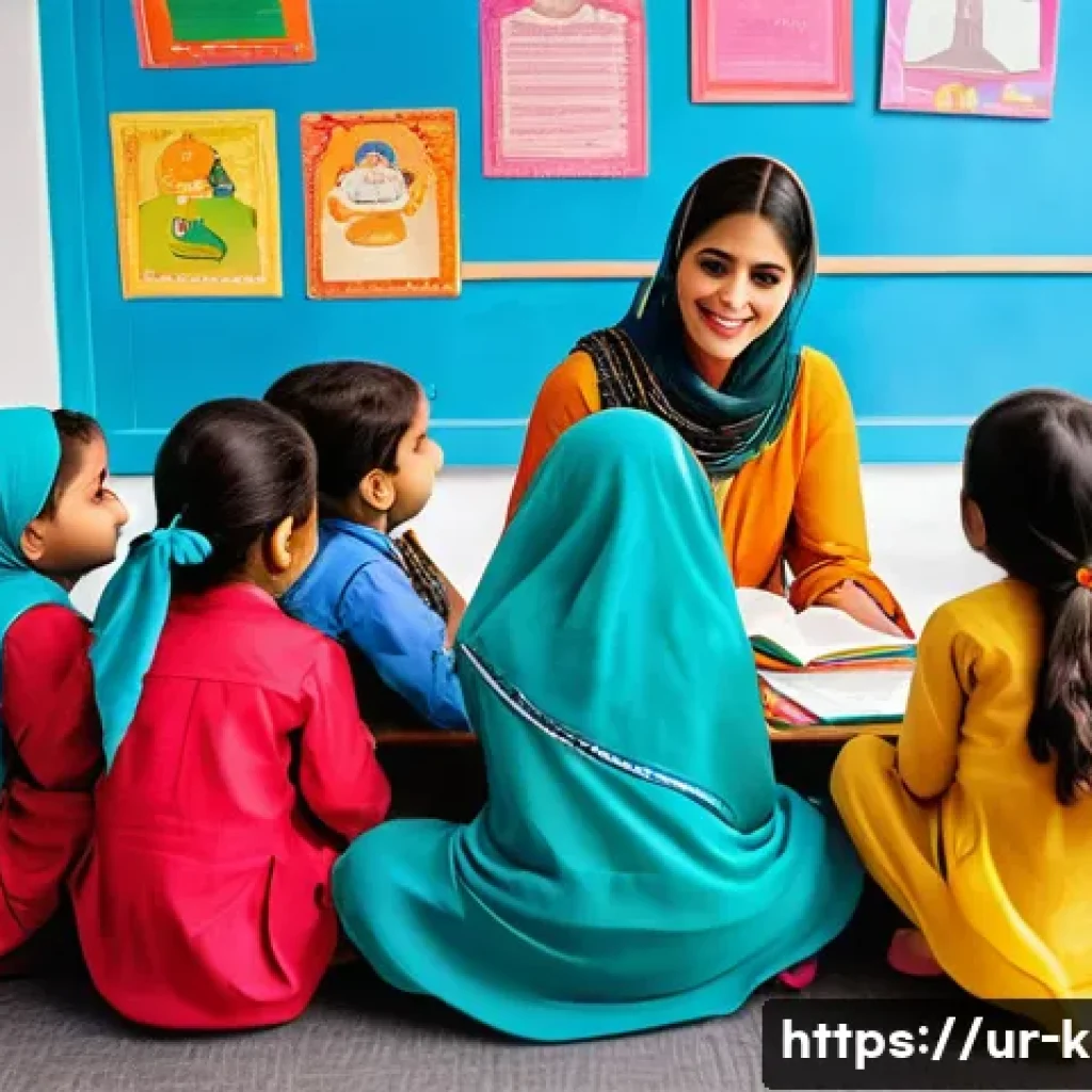 유아교육지도사 자격증 시험 필기와 실기의 차이점 - A professional classroom scene in a modern Pakistani preschool setting, featuring a confident female...