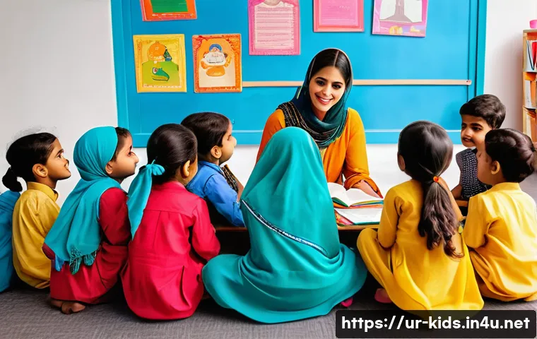유아교육지도사 자격증 시험 필기와 실기의 차이점 - A professional classroom scene in a modern Pakistani preschool setting, featuring a confident female...