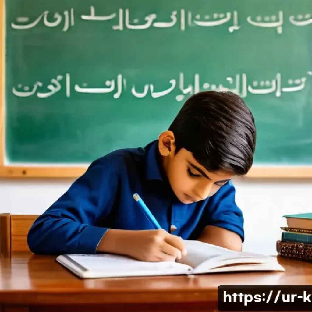 유아교육지도사 자격증 시험 합격을 위한 유용한 팁 - A focused young South Asian boy studying at a wooden desk in a cozy, well-lit room decorated with Ur...