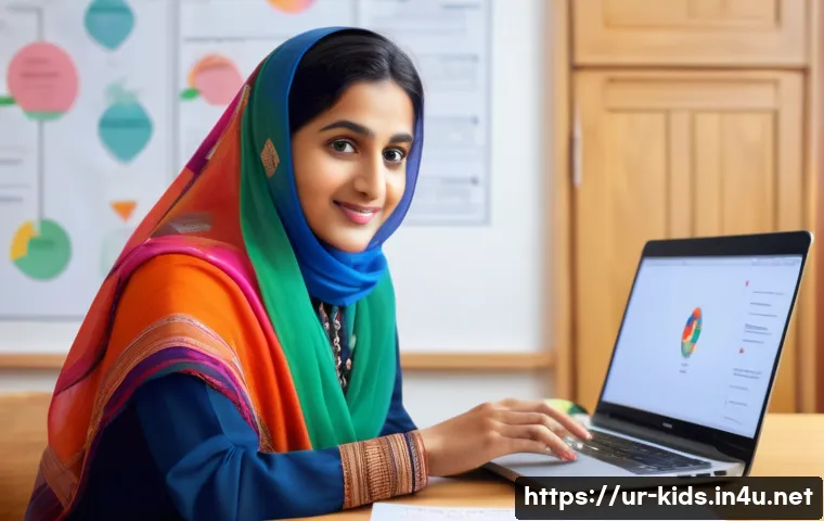 유아교육지도사로서의 자격증 추가 취득 전략 - A professional female educator of South Asian descent, dressed in modest traditional attire with a c...