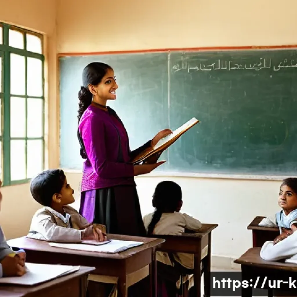 유아교육지도사 실기시험 채점 가이드 - A detailed classroom scene showing a confident South Asian female teacher in traditional attire, wea...