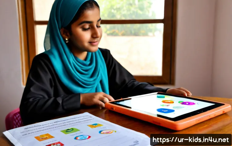 유아교육지도사 자격증 시험의 최신 동향 분석 - Photorealistic Pakistani early childhood education trainee reviewing modern exam preparation materia...